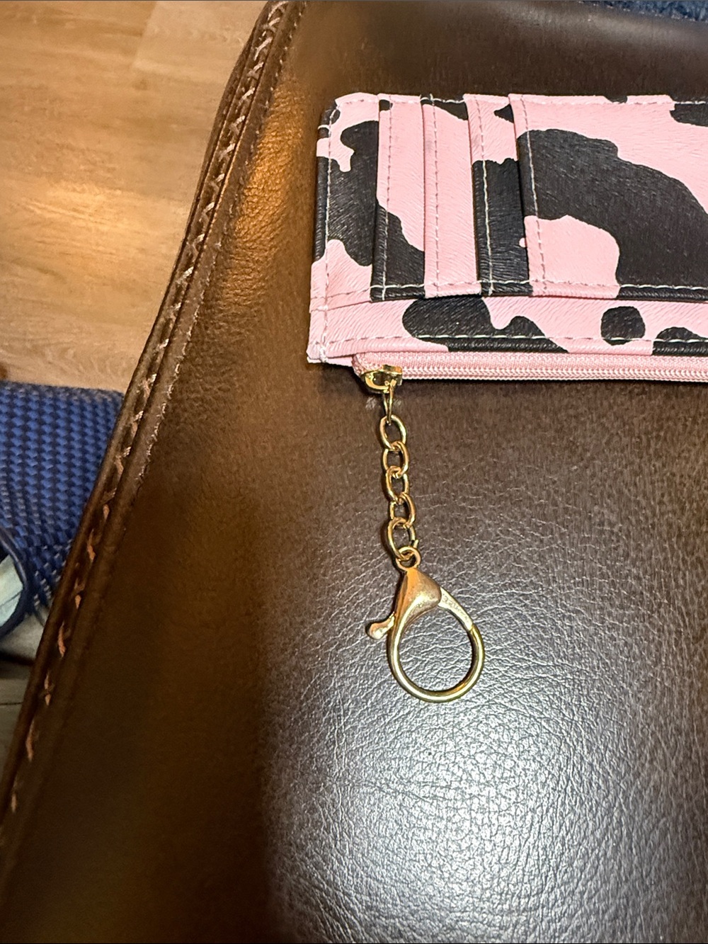 Pink and Black Cow Print Card Holder - Picture 4 of 4